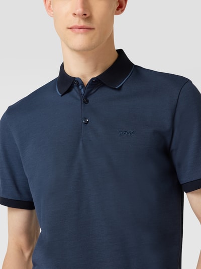 BOSS Poloshirt mit Label-Stitching Modell 'Prout' Marine 3