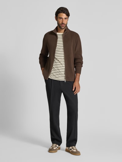 Lindbergh Strickjacke mit Strukturmuster Mittelbraun 1