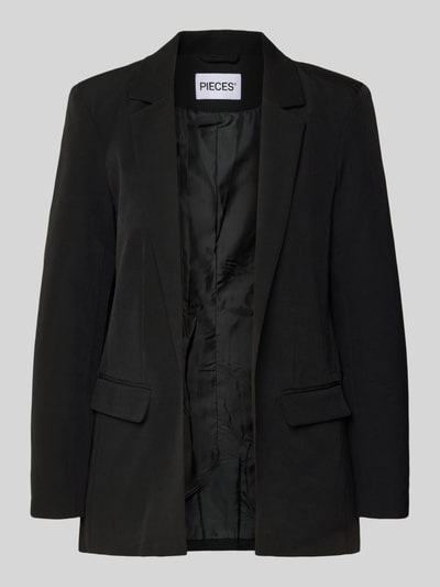 Produktfoto, Loose Fit Longblazer mit Abnähern Modell 'BOZZY' von Pieces, Optik: Unifarben, Reverskragen, Langarm, Pattentaschen, Verschlusslos, Label-Stitching-Applikation