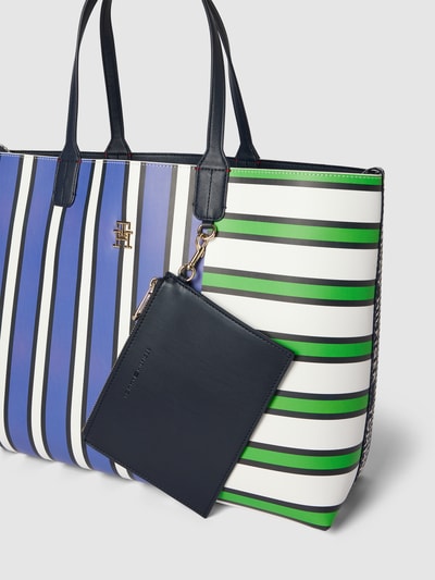 Tommy Hilfiger Shopper met streepmotief, model 'ICONIC' Groen - 3