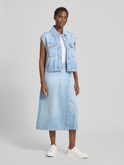 Marc O'Polo A-Linien Jeansrock aus Lyocell-Baumwoll-Mix Blau Melange 1