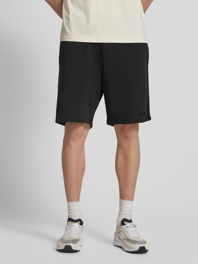 REVIEW Relaxed Fit Sweatshorts mit Label-Stitching Black 4