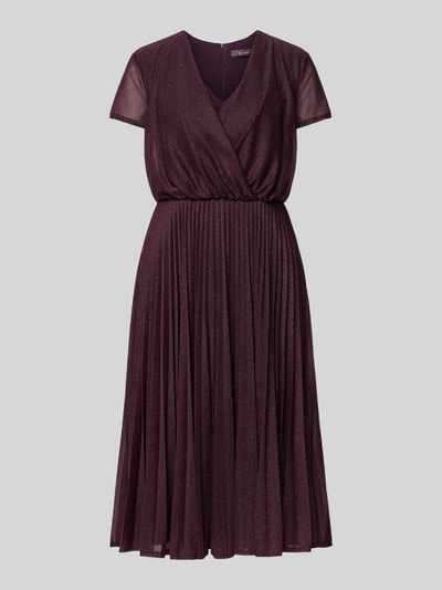 Vera Mont Sukienka koktajlowa z dekoltem w serek i plisami Bordowy 2