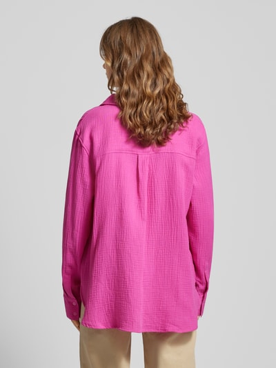 Gina Tricot Bluse mit Umlegekragen Modell 'Gauze' Pink 5