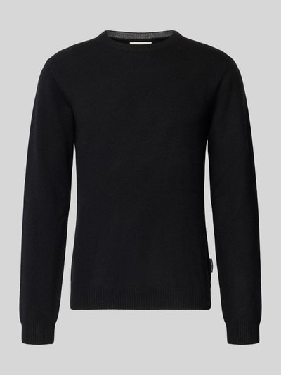 Casual Friday Sweter z dzianiny z mieszanki wełny model ‘KARL’ Antracytowy melanż 2