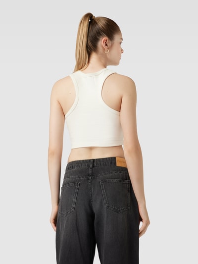 PEQUS Crop Top mit Label-Stitching Weiss 5