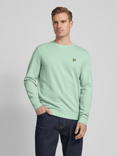 Lyle & Scott Sweatshirt met logostitching Mintgroen - 4