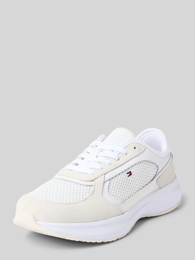 Tommy Hilfiger Low Top Sneaker mit verschiedenen Strukturen Weiss 1