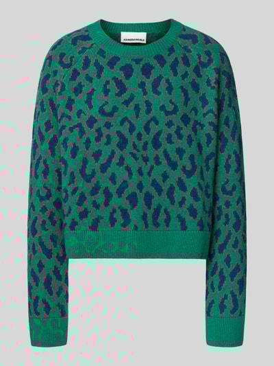 Armedangels Loose fit pullover van zuivere wol, model 'DILIRIAA LEOPAA' Groen - 2