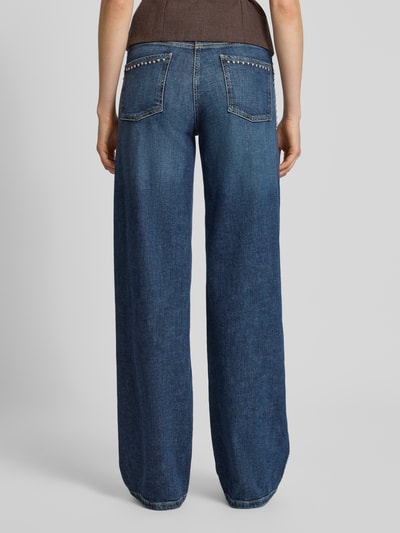 CAMBIO Wide leg jeans met studs, model 'AIMEE' Donkerblauw - 5