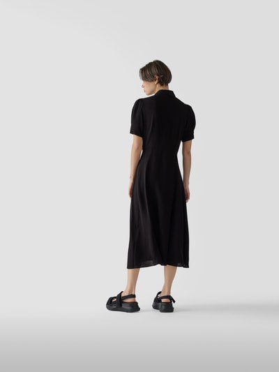 Theory Seidenkleid mit Umlegekragen Schwarz 5
