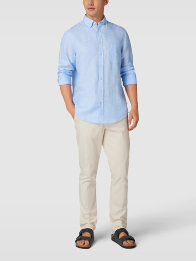 Christian Berg Men Freizeithemd mit Button-Down-Kragen Bleu 1