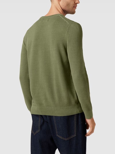 Marc O'Polo Strickpullover mit Rundhalsausschnitt Modell 'Crewneck' Oliv 5