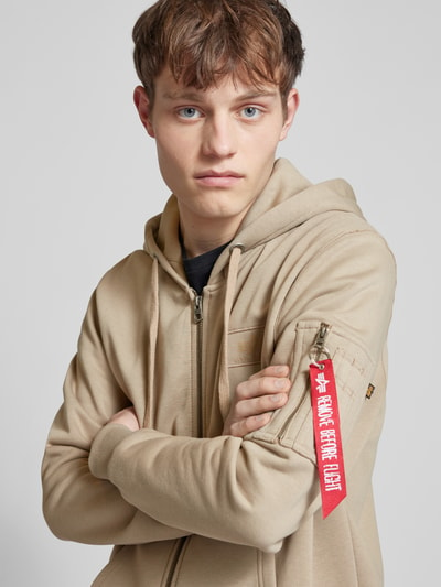 Alpha Industries Bluza rozpinana z naszywką z logo Beżowy 3