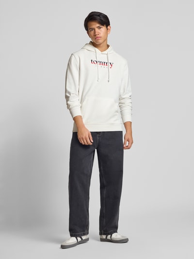 Tommy Jeans Regular Fit Hoodie aus reiner Baumwolle Offwhite 1
