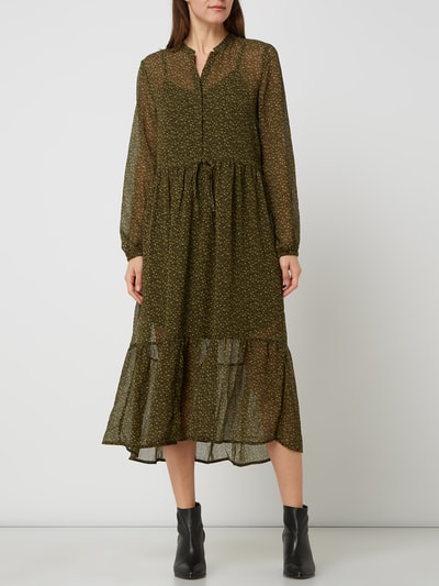 MSCH Copenhagen Kleid mit Allover-Muster  Khaki 4