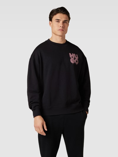 HUGO Sweatshirt mit Label-Print Modell 'Daraz' Black 4