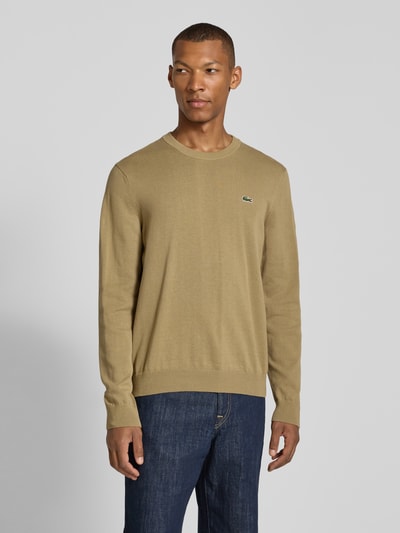 Lacoste Regular Fit Pullover aus Baumwoll-Mix Beige 4