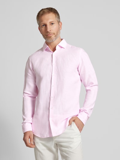 SEIDENSTICKER Slim Fit Leinenhemd mit Kentkragen Rose 4