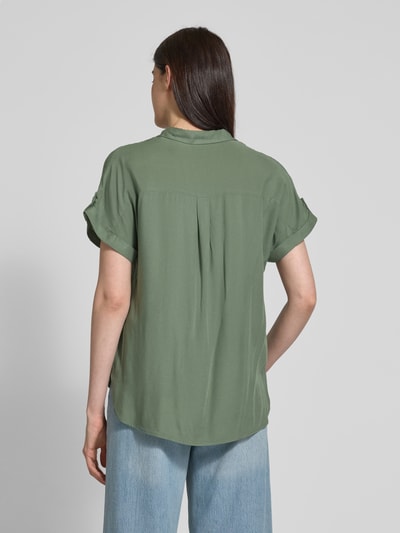 Vero Moda Regular fit overhemdblouse met borstzakken, model 'BUMPY' Olijfgroen - 5
