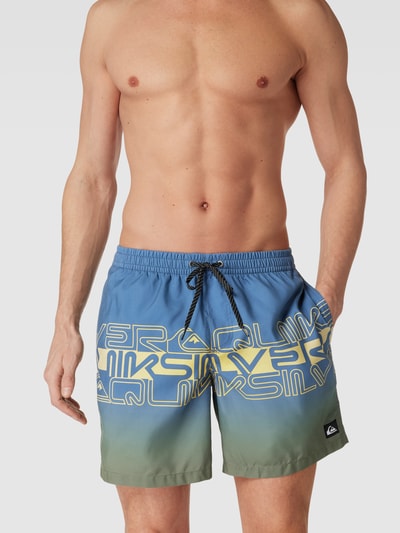 Quiksilver Zwembroek met labelprint Blauw - 1