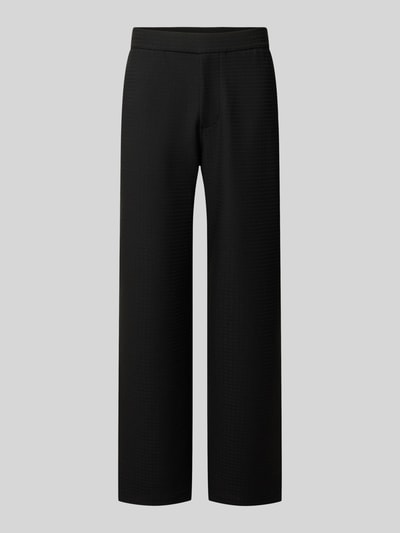 Produktfoto, Wide Fit Sweatpants mit Lyocell-Anteil von Emporio Armani in Schwarz, strukturierte Oberfläche, elastischer Bund und Eingrifftaschen, für Herren