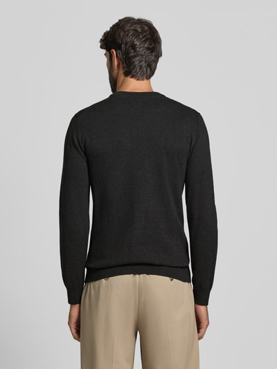 MCNEAL Strickpullover aus Baumwoll-Kaschmir-Mix mit Rundhalsausschnitt Dunkelgrau Melange 5