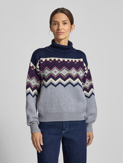 Dale of Norway Sweter z golfem o luźnym kroju z mieszanki wełny model 'RANDABERG' Jasnoniebieski melanż 4