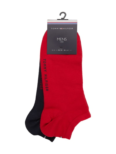 Tommy Hilfiger Sneakersocken mit Label-Detail im 2er-Pack Modell '2ER QUARTER' Rot 3