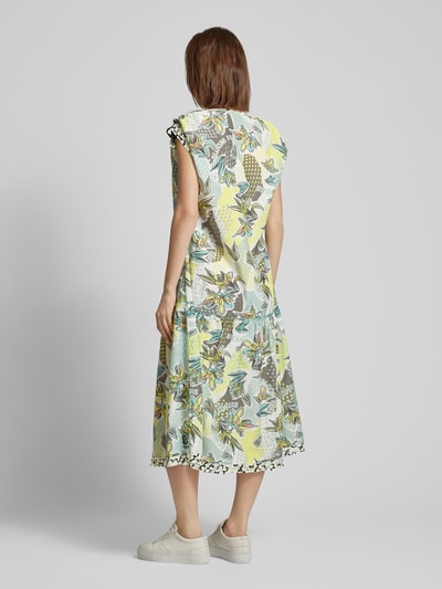 Marc Cain Midi-jurk met all-over bloemenmotief Mintgroen - 5