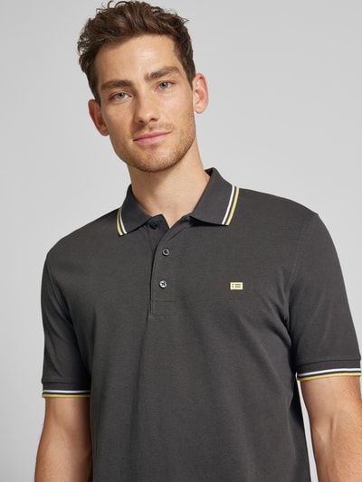 Christian Berg Men Poloshirt mit Label-Detail Anthrazit 3