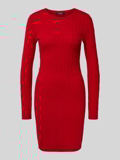 Lauren Ralph Lauren Sukienka o długości do kolan z dzianiny z mieszanki wełny jagnięcej i kaszmiru Czerwony 2