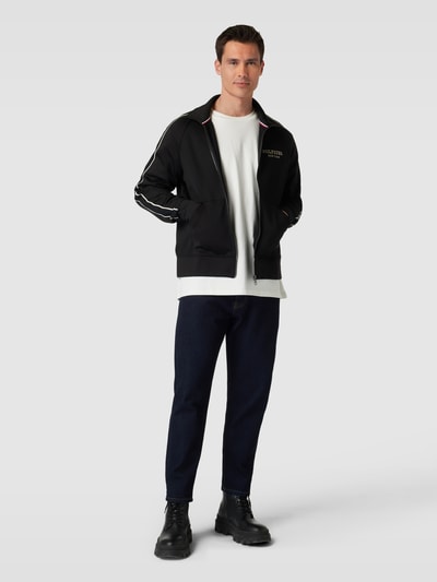 Tommy Hilfiger Sweatjack met labelstitching Zwart - 1