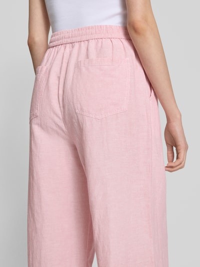 Tommy Jeans Spodnie szerokie z mieszanki bawełny i lnu Jasnoróżowy 3