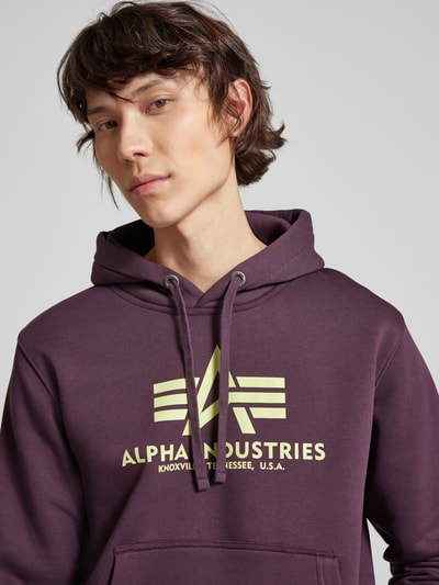 Alpha Industries Bluza z kapturem z nadrukiem z logo Purpurowy 3