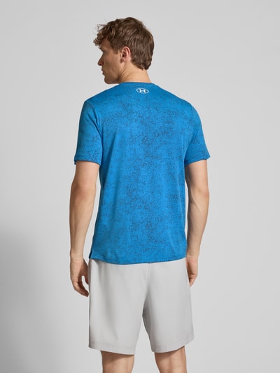 Under Armour Regular fit T-shirt met logoprint, model 'Tech' Rookblauw - 5