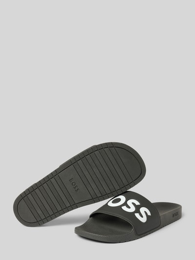 BOSS Slippers met labelprint, model 'Aryeh' Zwart - 4