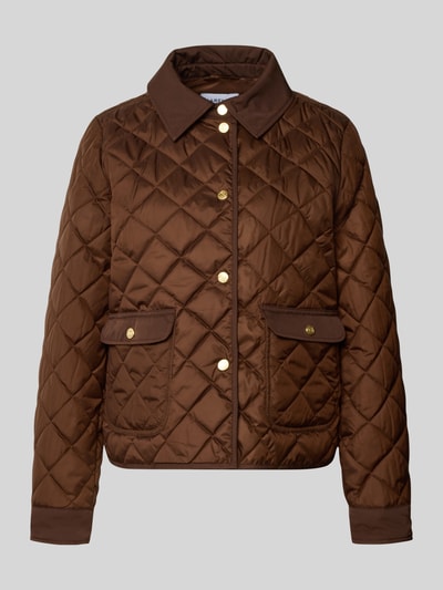 Produktfoto, Regular Fit Jacke in Stepp-Optik Modell 'Sasti' von Marella, braune Farbe, Umlegekragen, Knopfleiste, aufgesetzte Taschen.