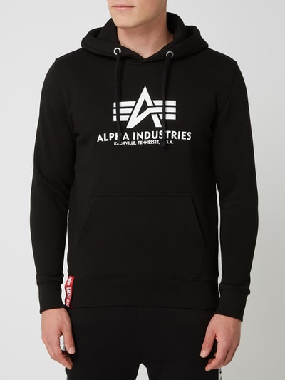 Alpha Industries Hoodie met labelprint Zwart - 4