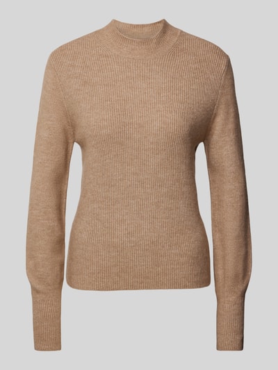 Vero Moda Regular Fit Strickpullover mit Ballonärmeln Modell 'PIPPA' Taupe 1