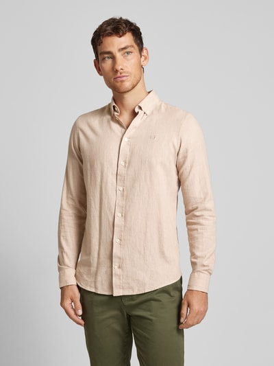 Casual Friday Regular Fit Freizeithemd mit Button-Down-Kragen Modell 'Anton' Camel Melange 4