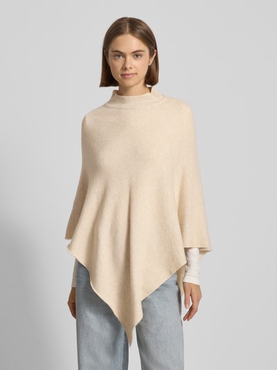 Pieces Loose fit gebreide poncho met ronde hals en kraag, model 'FORTUNA' Offwhite - 4