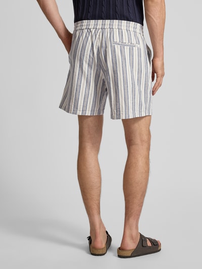 Forét Regular fit bermuda met linnen, model 'Serene' Lichtblauw - 5