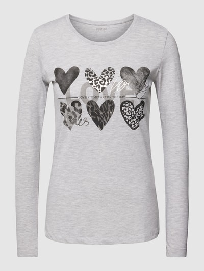 Montego Longsleeve mit Motiv- und Statement-Print Graphit 2