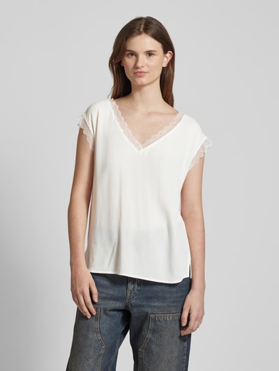 Only Blusenshirt mit V-Ausschnitt Modell 'JASMINA' Offwhite 4