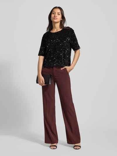 Brax Relaxed Fit T-Shirt mit Allover-Pailletten-Besatz Modell 'Cara' Black 1