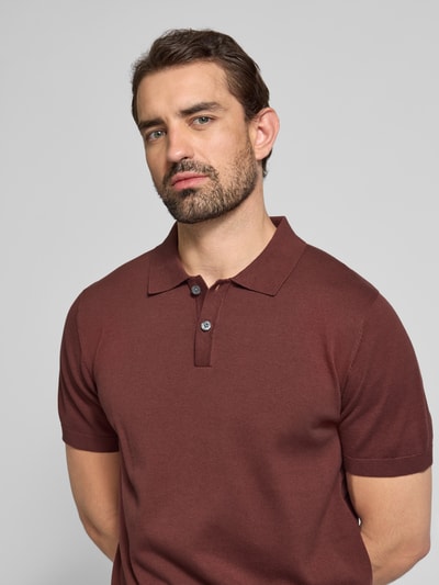 Christian Berg Men Regular Fit Poloshirt mit kurzer Knopfleiste Metallic Rot 3