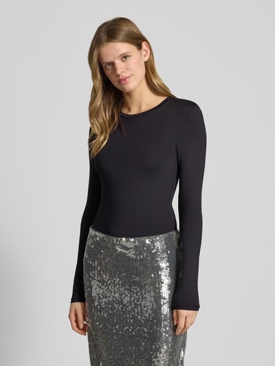 PIECES Slim Fit Langarmshirt mit Rundhalsausschnitt Modell 'LULA' Black 4