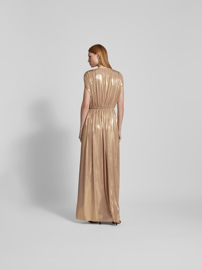 Norma Kamali Maxikleid mit Raffungen Gold 5