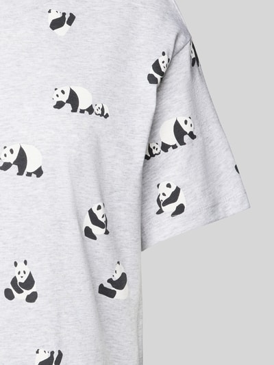 Jake*s Casual Pyjamabovendeel met all-over motiefprint Lichtgrijs gemêleerd - 2